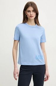T-shirt MM by Max Mara  niebieski damski 2516941038600
