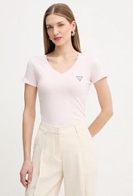 T-shirt Guess  różowy damski W2YI45.J1314