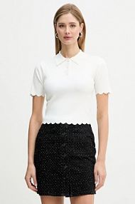 Koszulka polo Silvian Heach  beżowa damska GPP26396PO