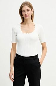 T-shirt Silvian Heach  beżowy damski GPP26392MA