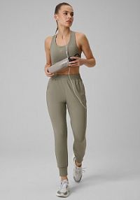 Spodnie dresowe oliwkowe / khaki 4F damskie 4FWSS26TFTRF1074-41S