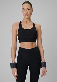 Biustonosz sportowy czarny 4F 4FRSS26USBAF291-20S