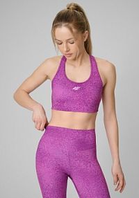 Biustonosz sportowy różowy 4F 4FRSS26USBAF290-54A