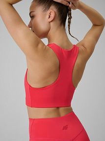 Biustonosz sportowy czerwony 4F 4FWSS26USBAF219-63S