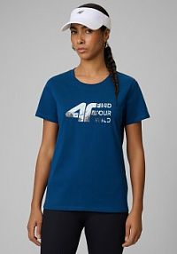 T-shirt turkusowy 4F damski 4FWSS26TTSHF2775-46S