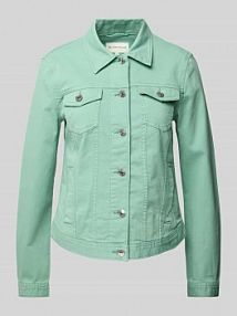 Kurtka jeansowa o kroju regular fit z mieszanki bawełny Tom Tailor turkusowa damska EAN 1045390