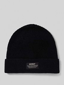 Czapka beanie z mieszanki wełny i wiskozy z detalem z logo ECOALF czarna damska EAN MCUACHAWOOLA0696W25
