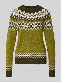 Sweter z dzianiny w kroju regular fit z dodatkiem wełny model 'Novala' FREE/QUENT oliwkowy damski EAN 206810