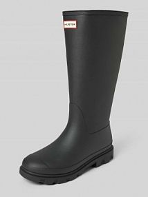 Kozaki z detalem z logo Hunter czarne damskie EAN HFRU0001252