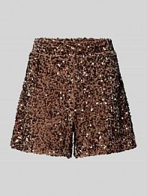 Szorty o kroju regular fit z cekinowym obszyciem model CONFIDENCE Only brązowe damskie EAN 15360164