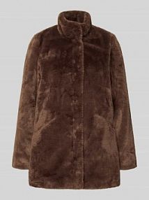 Płaszcz o kroju regular fit z imitacji futra model VIDA Only brązowy damski EAN 15164600