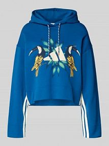 Bluza z kapturem o kroju regular fit z mieszanki bawełny adidas Sportswear niebieska damska EAN KS2104
