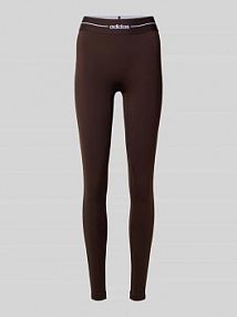 Legginsy o kroju regular fit z nadrukiem z logo adidas Sportswear brązowe damskie EAN KA8846