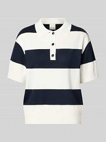 Koszulka polo o kroju regular fit z mieszanki wiskozy model 'LULS' Ichi granatowa damska EAN 20125818