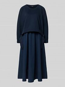 Dwuczęściowa sukienka dresowa z mieszanki bawełnianej model 'DESTINO' Weekend Max Mara granatowa EAN 2615631021600