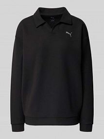 Koszulka polo o kroju relaxed fit z dodatkiem lyocellu Puma czarna damska EAN 528459