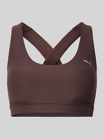 Biustonosz sportowy o kroju slim fit z nadrukiem z logo Model 'Cloudspun' Puma brązowy EAN 527462