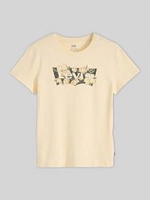 Koszulka z nadrukiem logo, krój regular fit Levis żółta damska EAN 173693398