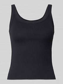 Top o kroju slim fit z mieszanki bawełny model 'ESSENTIAL RIBBED TANK' Levis czarny damski EAN 5IN0001