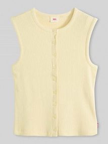 Top w kroju slim fit z listwą guzikową Levis żółty damski EAN 3Q20008