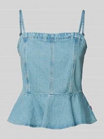 Trägertop w kroju slim fit z czystej bawełny model 'ANDERSON FLOUNCE' Levis niebieski damski EAN 5EX0002