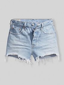 szorty jeansowe z listwą guzikową model '501®' Levis niebieskie EAN 563270086