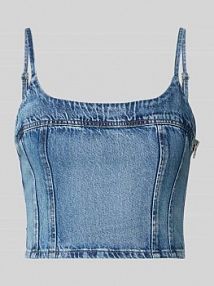 Top crop o kroju slim fit z czystej bawełny model 'JADINE' Levis niebieski damski EAN 1SD0007