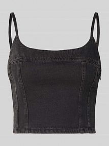 Top crop o kroju slim fit z czystej bawełny model 'JADINE' Levis czarny damski EAN 1SD0004