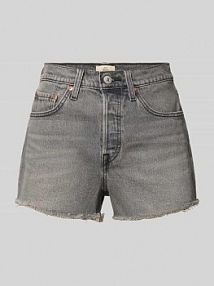 Szorty jeansowe o kroju regular fit z mieszanki bawełny model '501®' Levis szare EAN 563270405