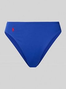 Majtki bikini z logo w formie stebnowania Polo Ralph Lauren niebieskie damskie EAN 21655554