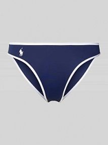Majtki bikini z logo w formie stebnowania Polo Ralph Lauren niebieskie damskie EAN 21654454