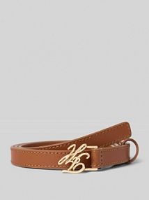 Pasek z naturalnej skóry bydlęcej Tommy Hilfiger brązowy damski EAN AW0AW18609
