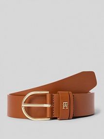 Pasek z naturalnej skóry bydlęcej Model 'EFFORTLESS 3.0' Tommy Hilfiger brązowy damski EAN AW0AW17757