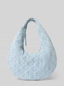 Torebka z bawełny z wzorem logo Calvin Klein niebieska EAN LV04F3591G