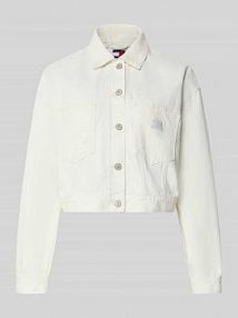 kurtka jeansowa o kroju regular fit z czystej bawełny Tommy Jeans biała damska EAN DW0DW21979