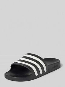 Klapki kąpielowe z paski w kontrastowym kolorze Model 'ADILETTE AQUA' adidas Sportswear czarne damskie EAN F35543