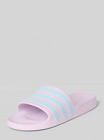 Klapki z kontrastowymi paskami adidas Sportswear fioletowe damskie EAN IH8999