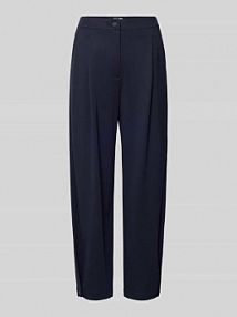 Spodnie dresowe o kroju barrel fit z mieszanki wiskozy s.Oliver RED LABEL granatowe damskie EAN 2174743