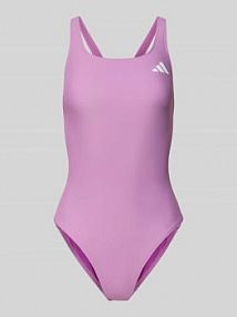 Krój slim fit kostium kąpielowy sportowy z nadruk z logo adidas Sportswear fioletowy EAN JY0092