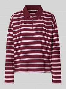 Koszulka polo o kroju regular fit z mieszanki bawełny Tom Tailor Denim czerwona damska EAN 1050502