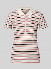 Koszulka polo o kroju regular fit z mieszanki bawełny Tom Tailor czerwona damska EAN 1051620