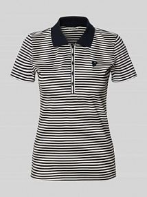 Koszulka polo o kroju regular fit z mieszanki bawełny Tom Tailor granatowa damska EAN 1051620