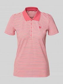 Koszulka polo o kroju regular fit z mieszanki bawełny Tom Tailor różowa damska EAN 1051620