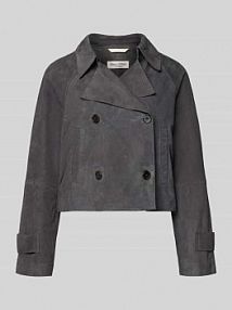 Trencz o kroju regular fit z naturalnej koziej skóry Marc O'Polo szary EAN 5000013359