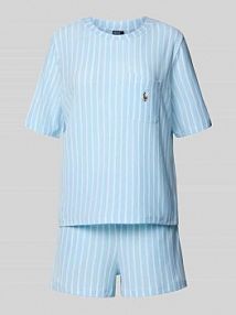 Piżama z mieszanki bawełny i modalu o kroju relaxed fit Polo Ralph Lauren niebieska damska EAN 4P0592