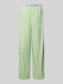Spodnie od piżamy o kroju regular fit z czystej bawełny Model 'SHIRTING STRIPES' Polo Ralph Lauren zielona damska EAN 4P0137