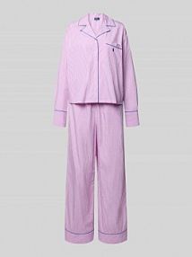 Piżama Regular z czystej bawełny Polo Ralph Lauren różowa damska EAN 4P0597