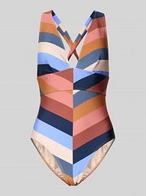 Kostium kąpielowy we wzór na całej powierzchni z dekoltem w serek Barts niebieski EAN 4746