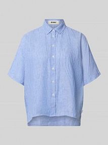 Bluzka lniana o kroju relaxed fit z wzór w paski model 'MELANIA' ECOALF biała damska EAN MCWGASRMELAS0710S26