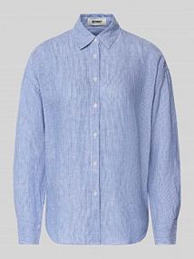 Bluzka lniana o kroju relaxed fit z wzorem w paski model 'DARIA' ECOALF niebieska damska EAN MCWGASRDARIS0710S26